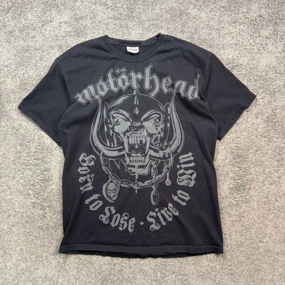 Hanes Motorhead Graphic Tee Black Size Large Born to Lose Live to Win Band Shirt